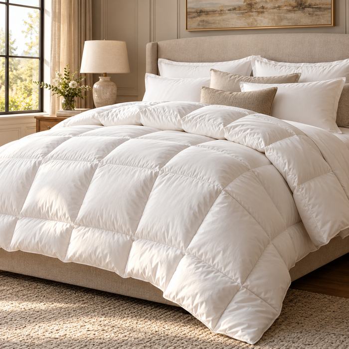 Premium duvets in a luxury bedroom