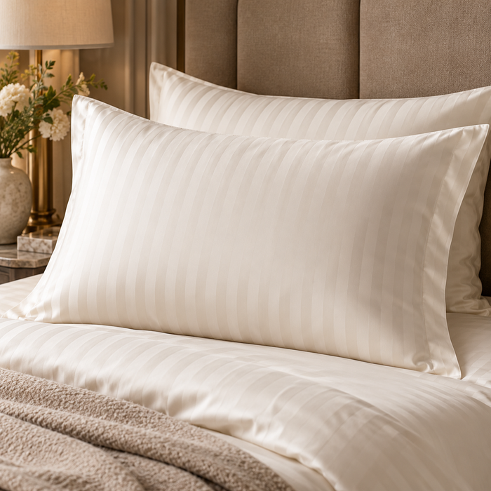 Premium pillowcases in a luxury bedroom