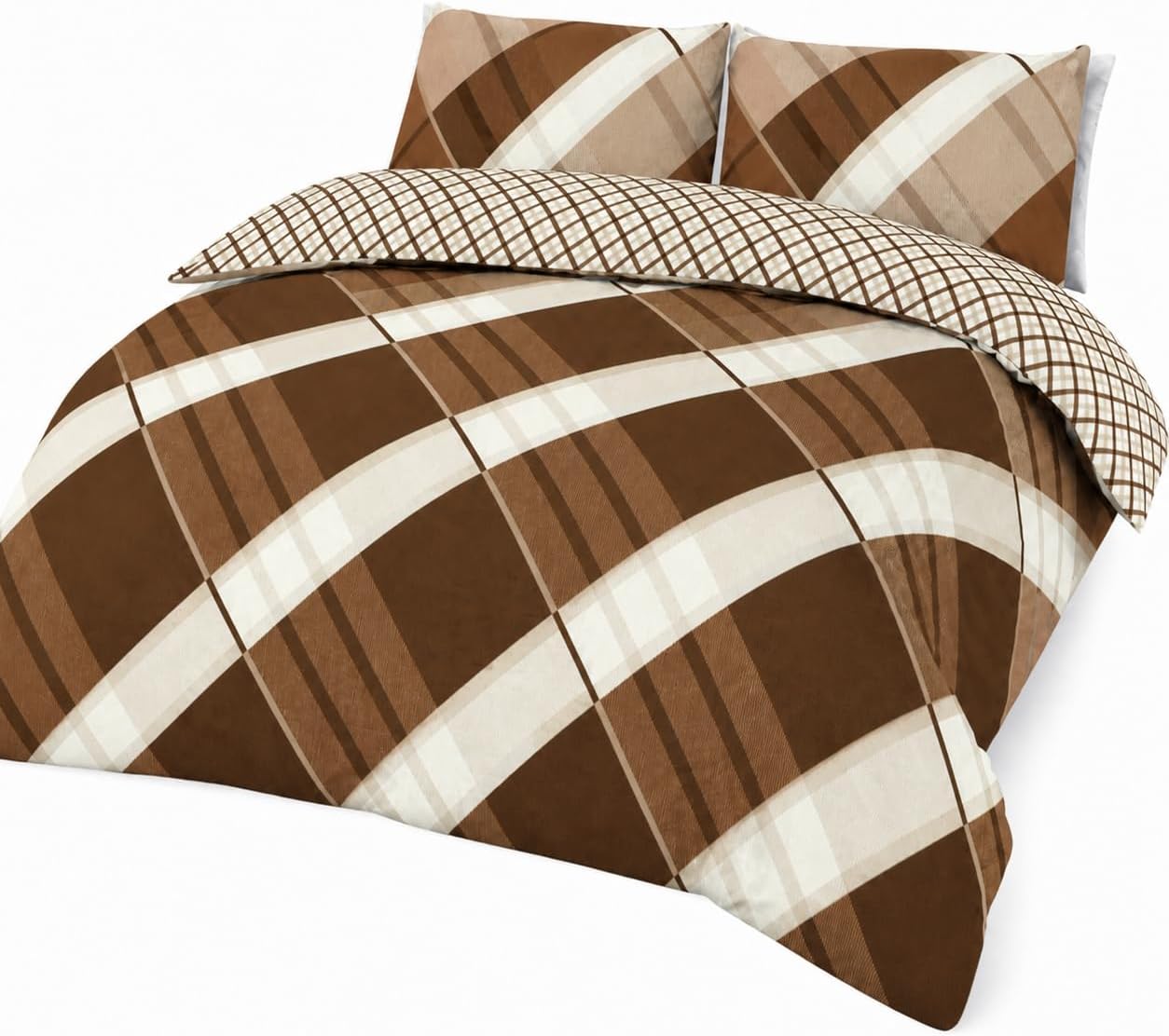 Hardy Check Striped Polycotton Duvet Cover Set – Soft Easy Care Bedding | Night Zone