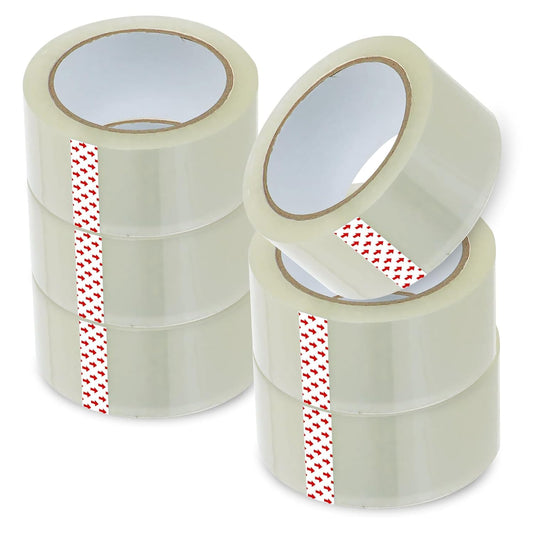 6 Pack Clear Packing Tape 48mm x 66m – Strong Parcel Tape | Night Zone