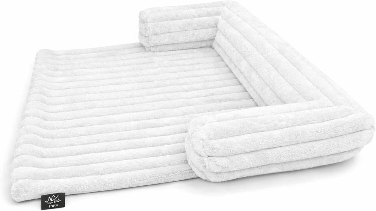 Waterproof Ribbed Plush Pet Bed – Cord Sofa Dog & Cat Bed with Raised Sides | Night Zone