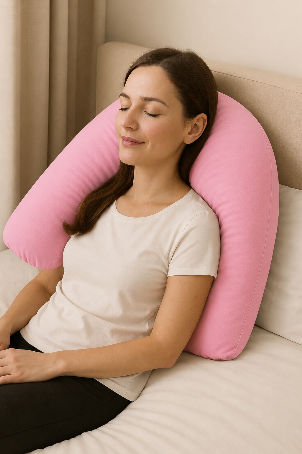 Easy Care Polycotton Orthopaedic V Shaped Pillow with Case or V Pillowcase Only | Night Zone