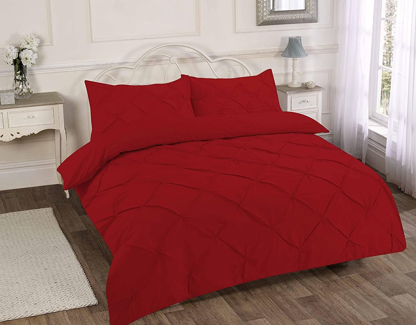 Pintuck Alexandra Polycotton Duvet Cover Set – Luxury Easy Care Bedding | Night Zone