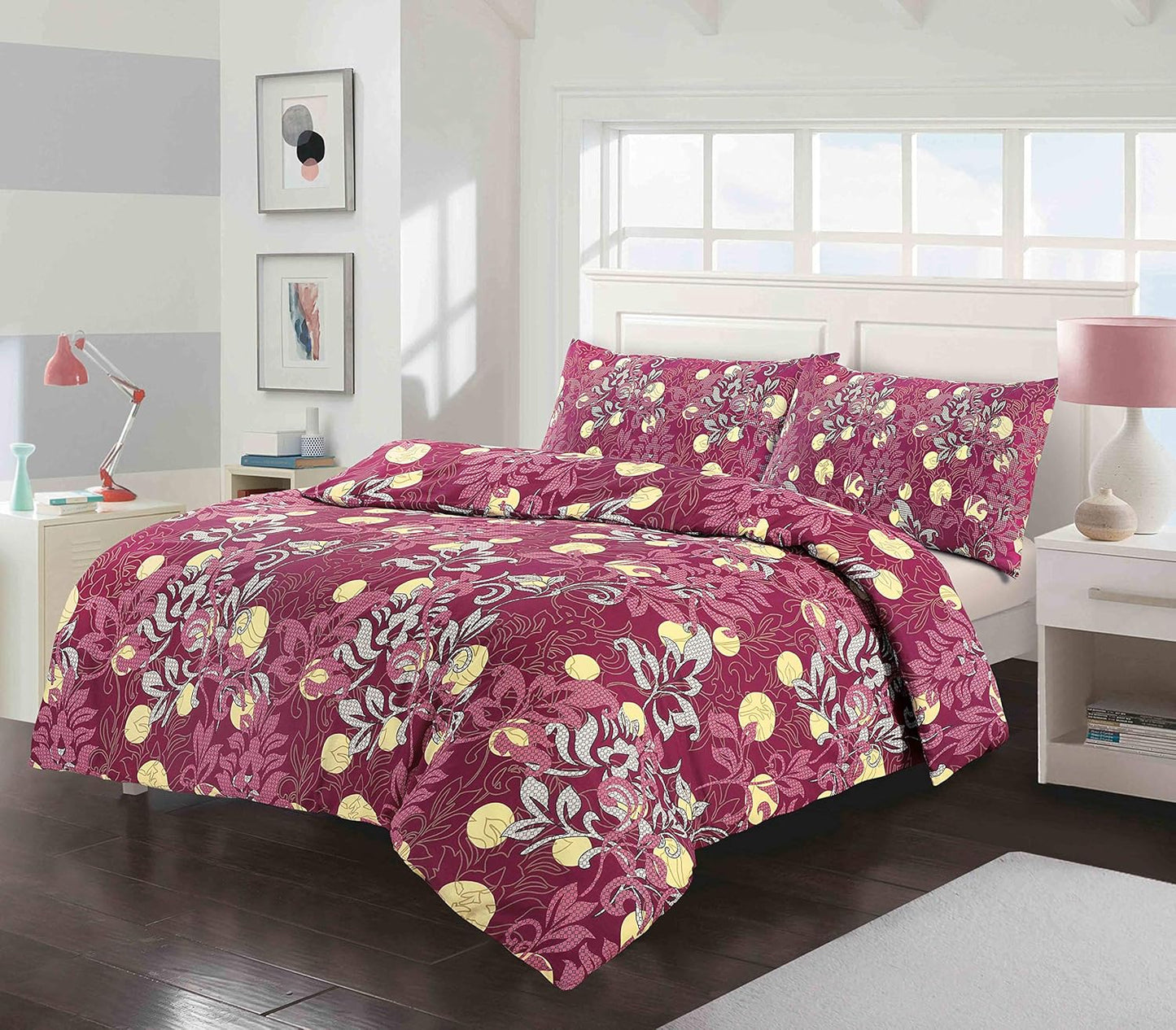 Amelia Floral Reversible Polycotton Duvet Cover Set – Soft Easy Care Bedding | Night Zone