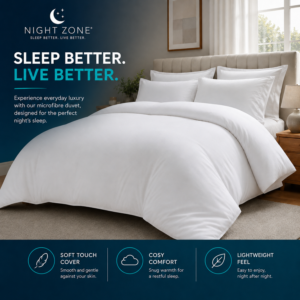 Microfibre Duvet – Super Soft Lightweight Warm Duvet | Night Zone
