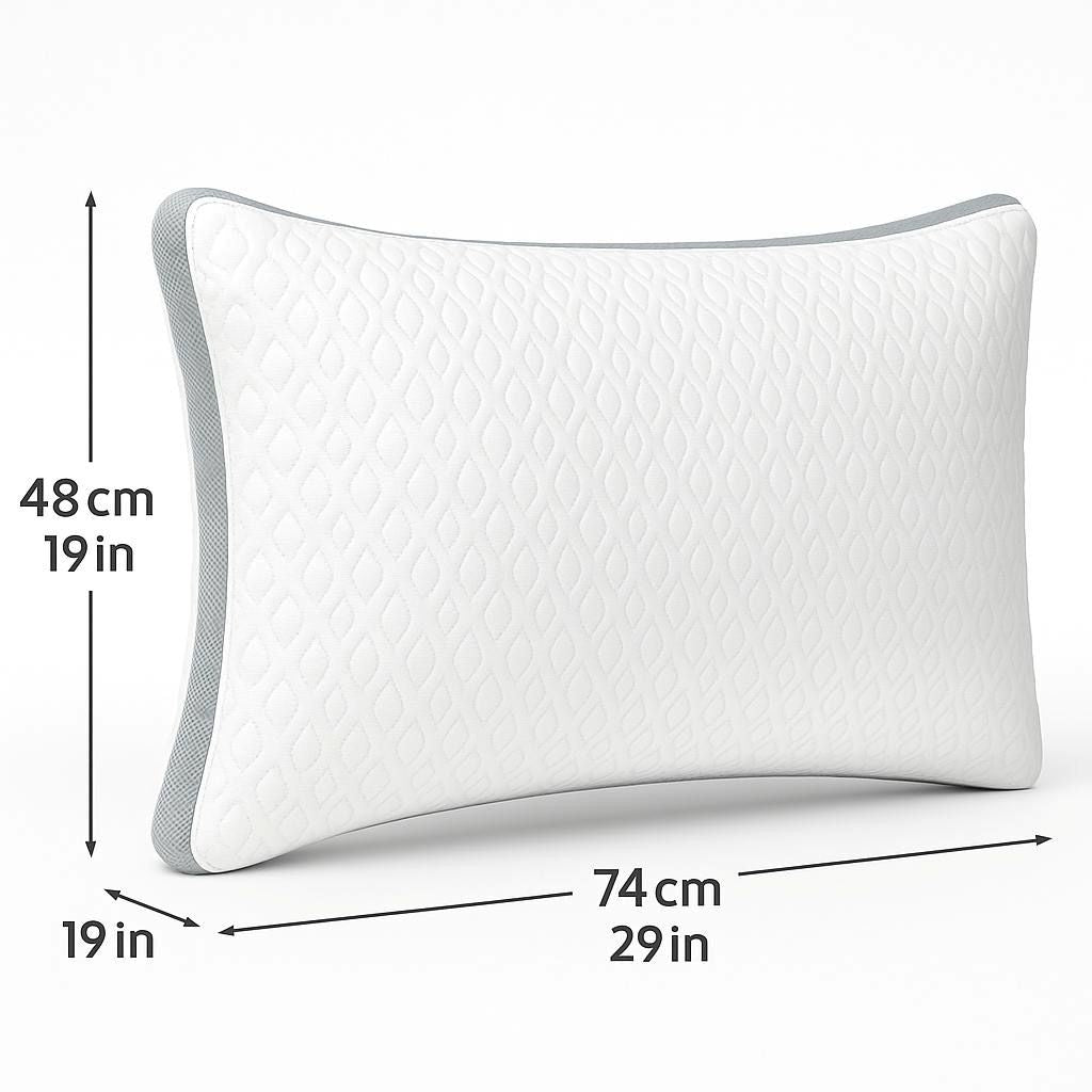 Cooling Pillow 48x78cm – Breathable Hollowfibre Hotel Quality Pillow | Night Zone