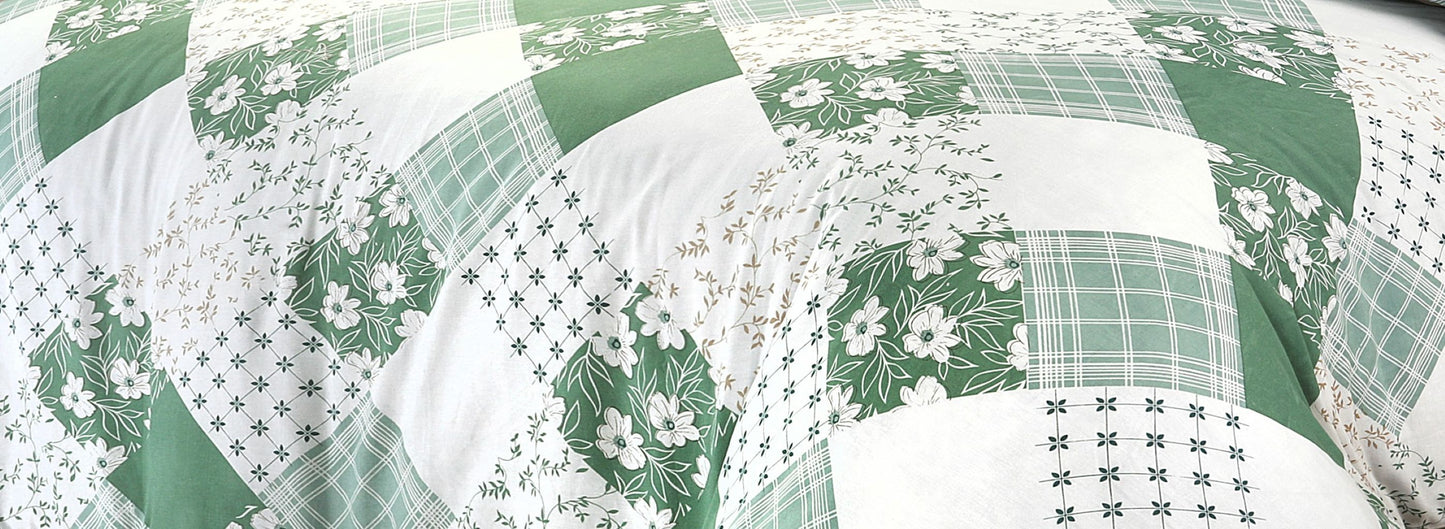 Eloise Patchwork Reversible Floral Polycotton Duvet Cover Set – Soft Easy Care Bedding | Night Zone
