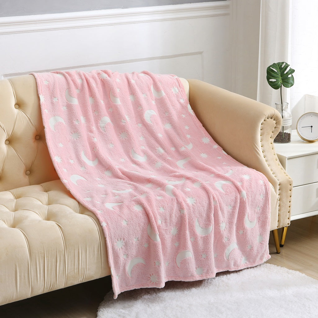 Glow In The Dark Fleece Blanket 100 x 150cm – Soft Kids Throw Blanket | Night Zon