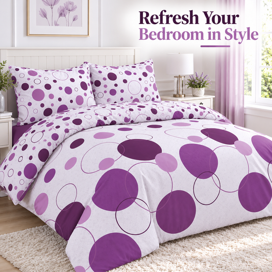 Noah Printed Polycotton Duvet Cover Set – Soft Easy Care Bedding | Night Zone