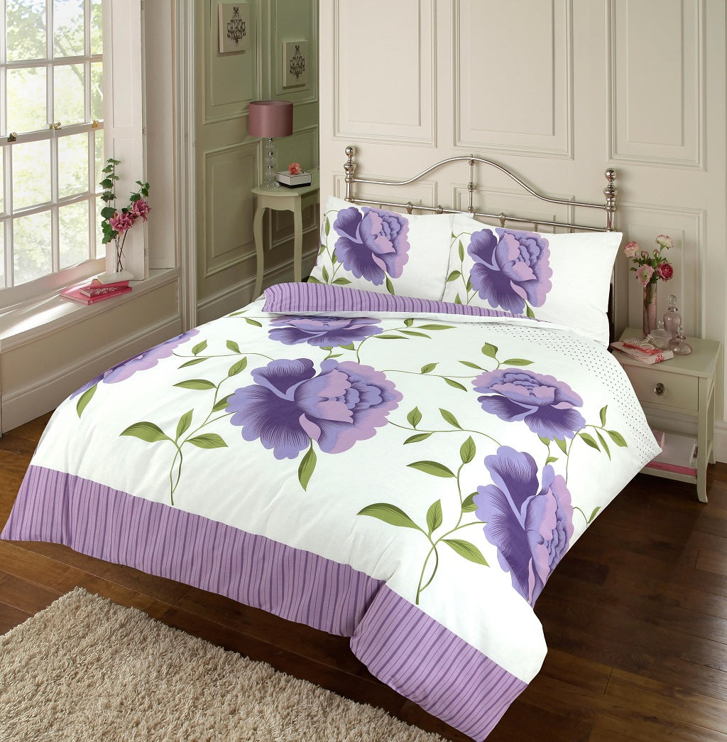 Rosaleen Printed Polycotton Duvet Cover Set – Soft Easy Care Bedding | Night Zone