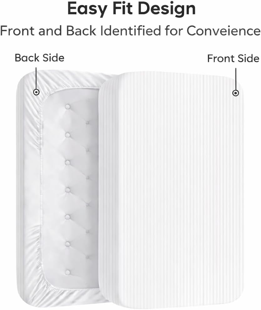 Microfiber Embossed Stripe Extra Deep Fitted Sheet 40cm – Brushed Soft Fitted Bed Sheet | Night Zone