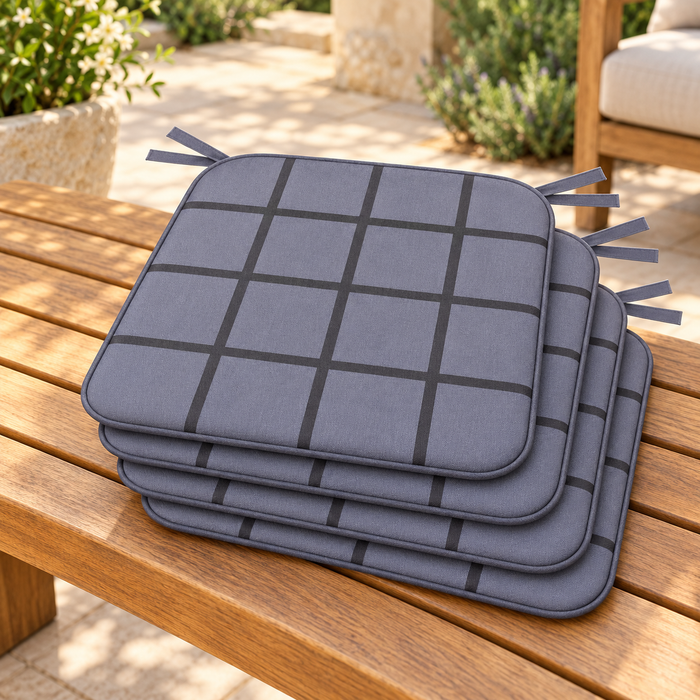 4 Pack Waterproof Check Seat Pads 38x38cm | Night Zone