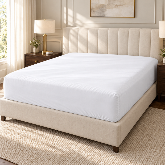 400 Thread Count 100% Egyptian Cotton Extra Deep Fitted Sheet 40cm (16") – Hotel Quality Bedding | Night Zone