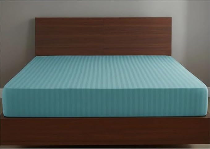 250 Thread Count Satin Stripe 100% Cotton Flat Sheet – Luxury Hotel Style Bed Sheet | Night Zone