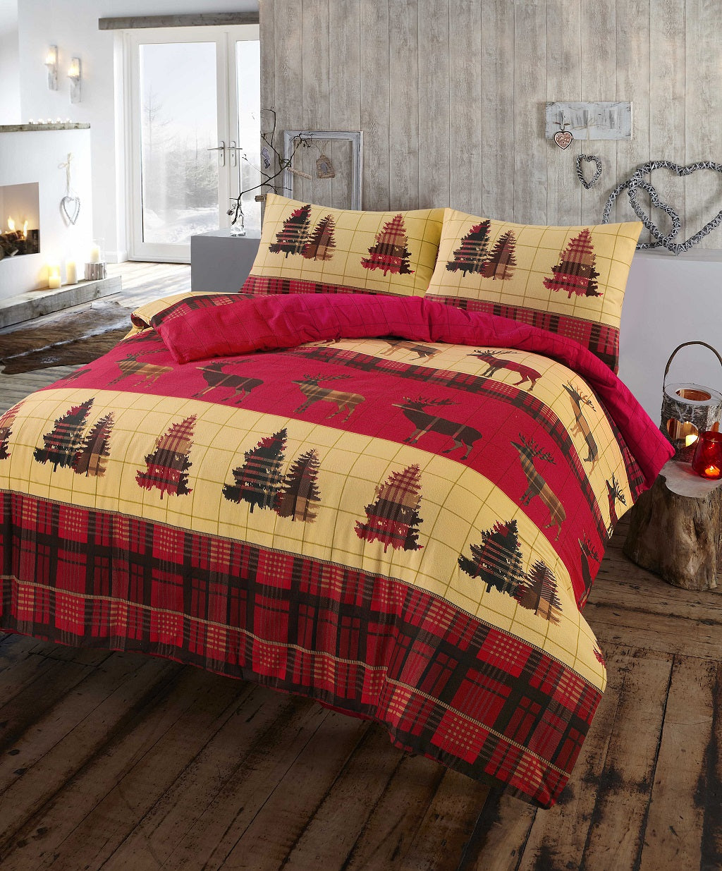 Stag Flannelette Duvet Cover Set – 100% Brushed Cotton Warm Bedding | Night Zone