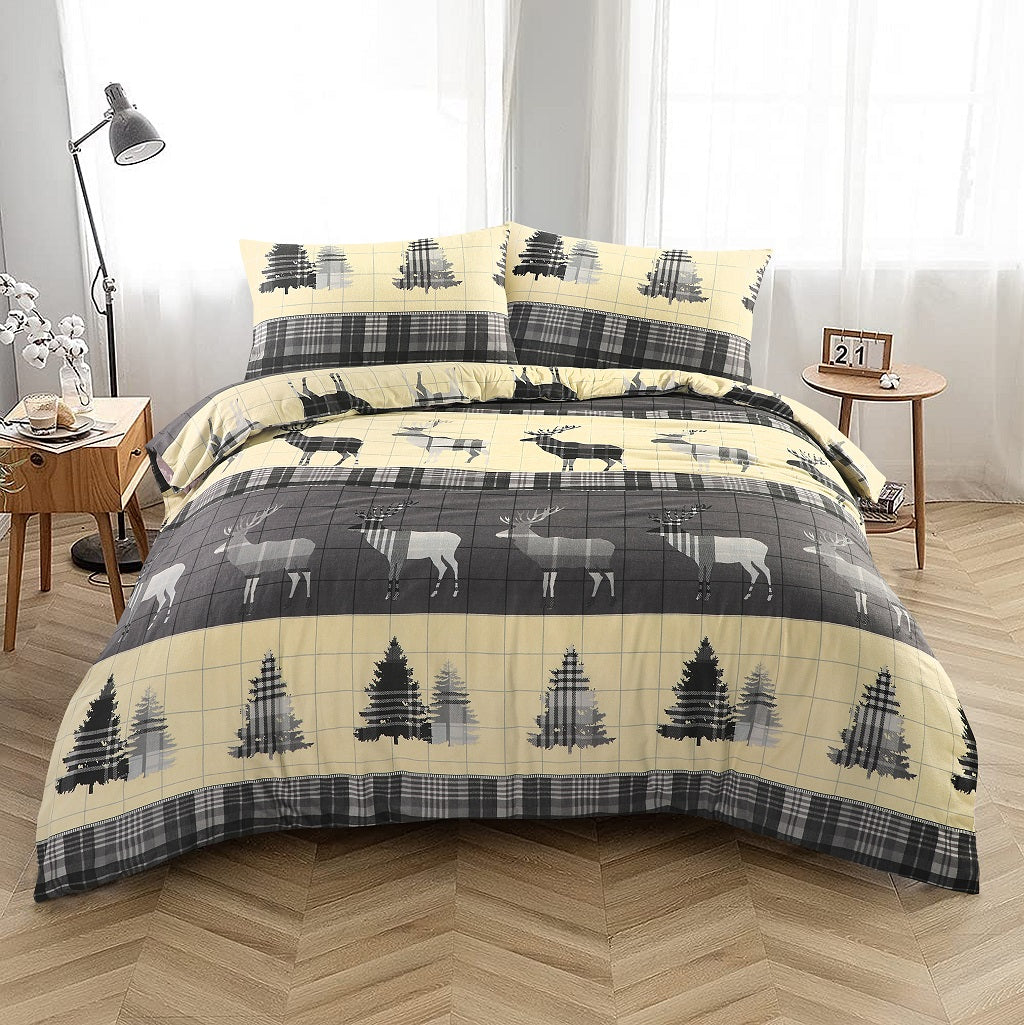 Stag Flannelette Duvet Cover Set – 100% Brushed Cotton Warm Bedding | Night Zone