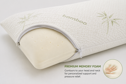 Memory Foam Bamboo Pillow – Premium Firm Orthopaedic Neck Support Bed Pillow | Night Zone