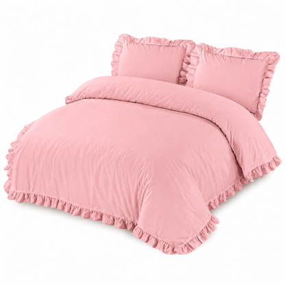 Santiago Frilled Polycotton Duvet Cover Set – Luxury Easy Care Bedding | Night Zone