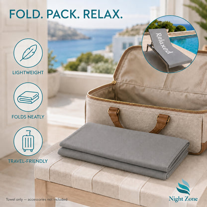 Printed Microfiber Beach & Sun Lounger Towel with Hood | Night Zone