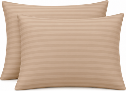 250 Thread Count Stripe Pillowcase Set – 100% Cotton Hotel Quality Bedding | Night Zone