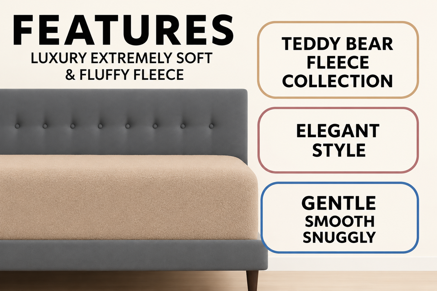 Teddy Fleece Fitted Sheet 30cm Deep – Extra Deep Teddy Bear Bedding | Night Zone