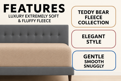 Teddy Fleece Fitted Sheet 30cm Deep – Extra Deep Teddy Bear Bedding | Night Zone