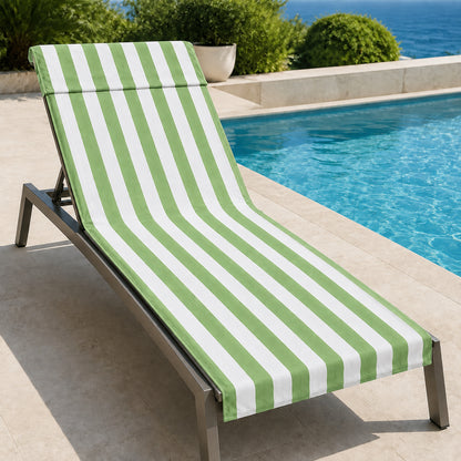 Microfiber Striped Beach & Sun Lounger Towel with Hood | Night Zone