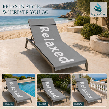 Printed Microfiber Beach & Sun Lounger Towel with Hood | Night Zone