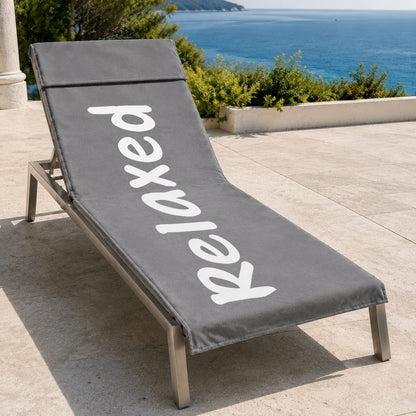 Printed Microfiber Beach & Sun Lounger Towel with Hood | Night Zone