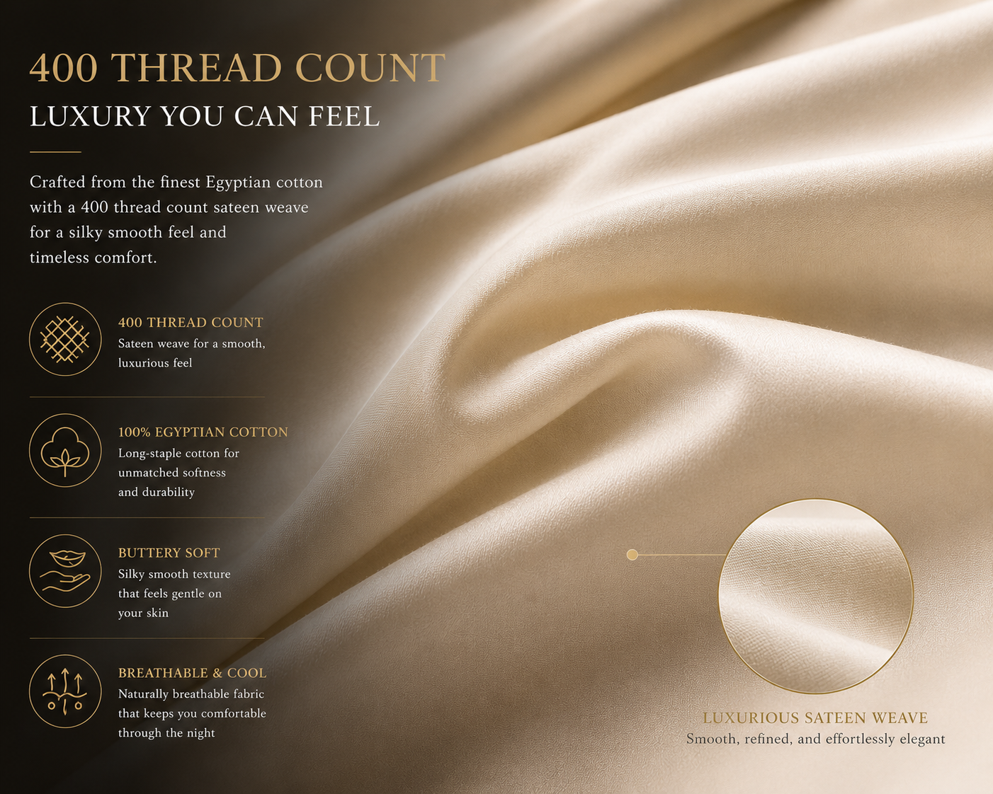 400 Thread Count 100% Egyptian Cotton Fitted Sheet – Hotel Quality Bedding | Night Zone