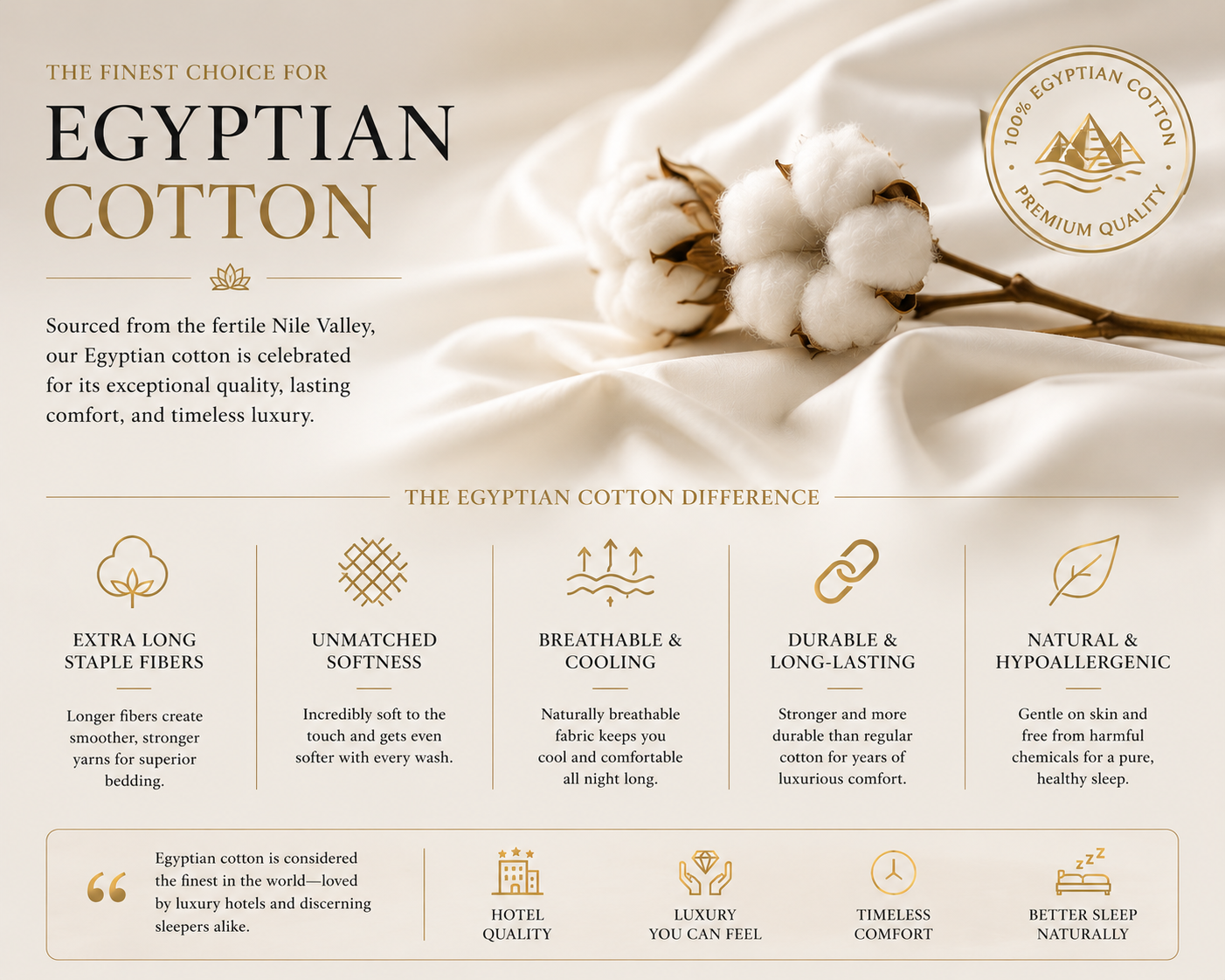 400 Thread Count 100% Egyptian Cotton Fitted Sheet – Hotel Quality Bedding | Night Zone