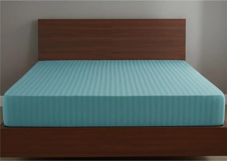 T-250 Satin Stripe Extra Deep Fitted Sheet – 100% Cotton Hotel Quality Bedding | Night Zone