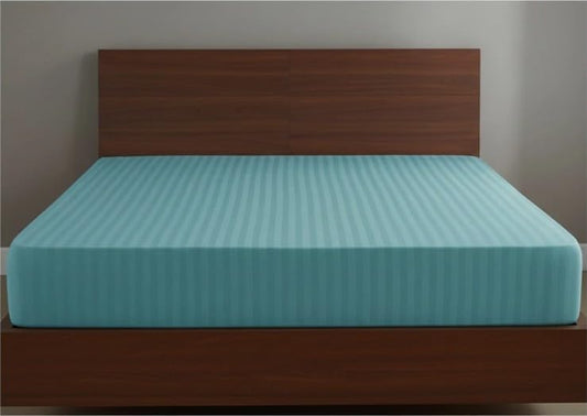 T-250 Satin Stripe Extra Deep Fitted Sheet – 100% Cotton Hotel Quality Bedding | Night Zone