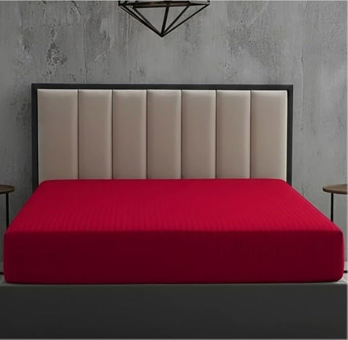 250 Thread Count Satin Stripe 100% Cotton Flat Sheet – Luxury Hotel Style Bed Sheet | Night Zone