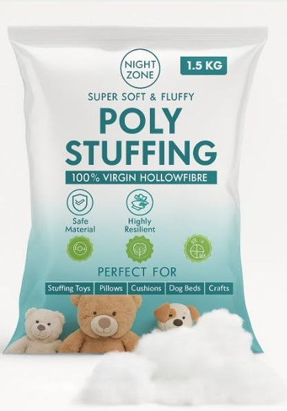 Hollow Fibre Stuffing Filling – Soft Polyester Filling for Toys, Pillows & Cushions | Night Zone