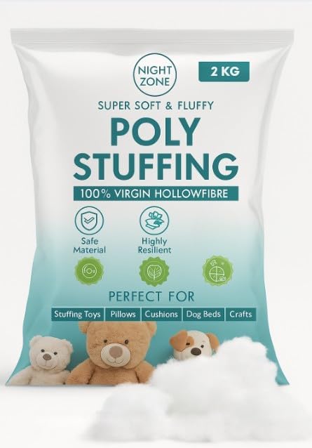 Hollow Fibre Stuffing Filling – Soft Polyester Filling for Toys, Pillows & Cushions | Night Zone