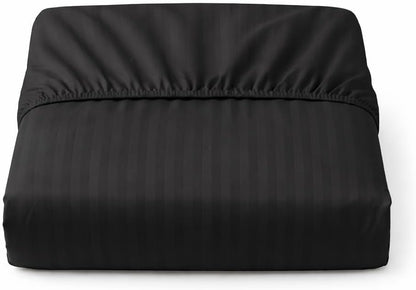 Microfiber Embossed Stripe Extra Deep Fitted Sheet 40cm – Brushed Soft Fitted Bed Sheet | Night Zone