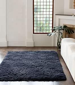 Cuddle Fluffy Shaggy Rug – Soft Long Pile Non-Slip Bedroom Carpet | Night Zone