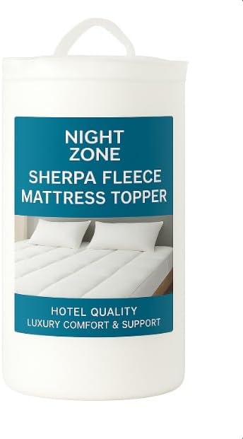 Mattress Topper 5cm Sherpa Fleece – Teddy Fleece Soft Extra Comfort Bedding | Night Zone