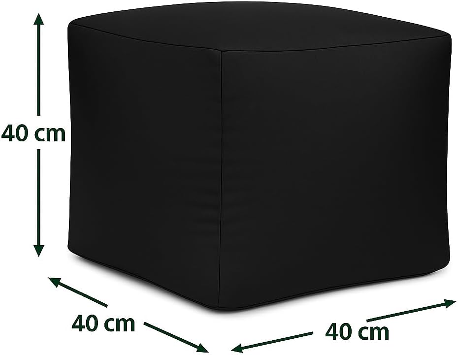 Waterproof Bean Bag Footstool Poufy Cube 40x40cm – Indoor & Outdoor Seating | Night Zone