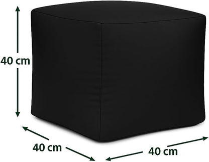 Waterproof Bean Bag Footstool Poufy Cube 40x40cm – Indoor & Outdoor Seating | Night Zone
