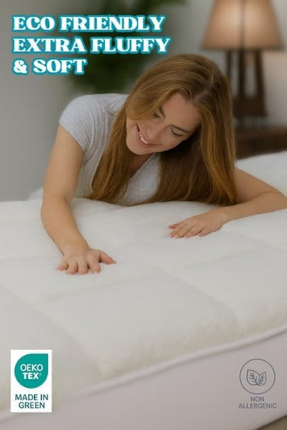 Mattress Topper 5cm Sherpa Fleece – Teddy Fleece Soft Extra Comfort Bedding | Night Zone