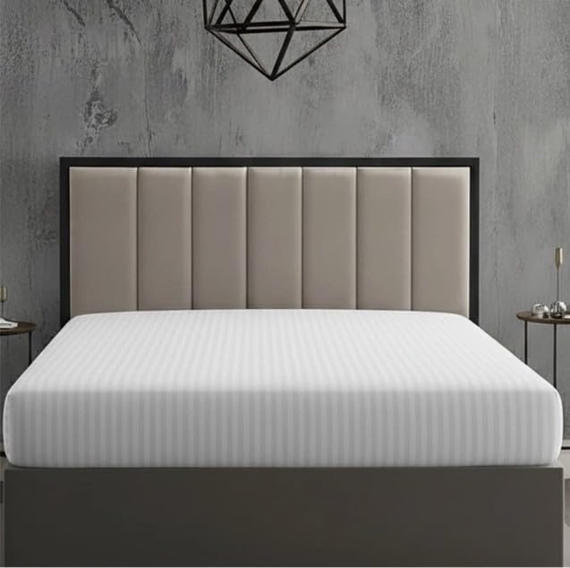 250 Thread Count Satin Stripe 100% Cotton Flat Sheet – Luxury Hotel Style Bed Sheet | Night Zone