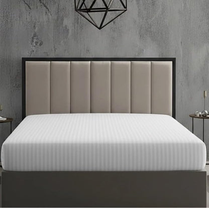 250 Thread Count Satin Stripe 100% Cotton Flat Sheet – Luxury Hotel Style Bed Sheet | Night Zone