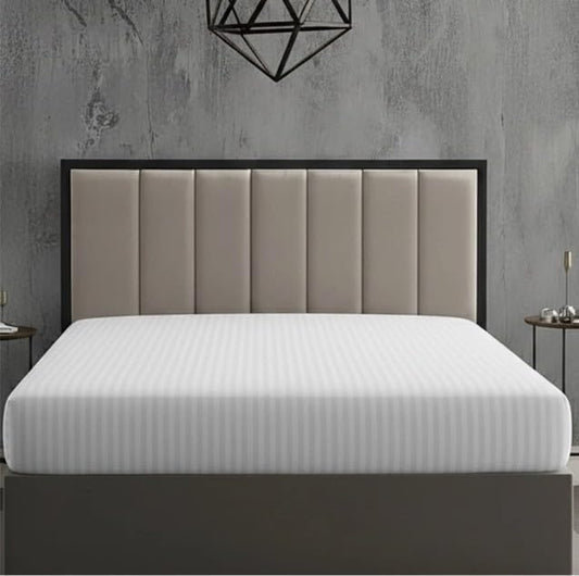 250 Thread Count Satin Stripe 100% Cotton Flat Sheet – Luxury Hotel Style Bed Sheet | Night Zone