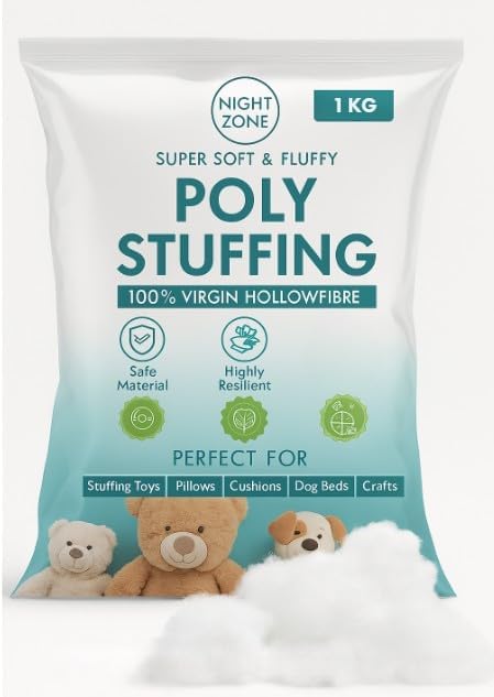 Hollow Fibre Stuffing Filling – Soft Polyester Filling for Toys, Pillows & Cushions | Night Zone