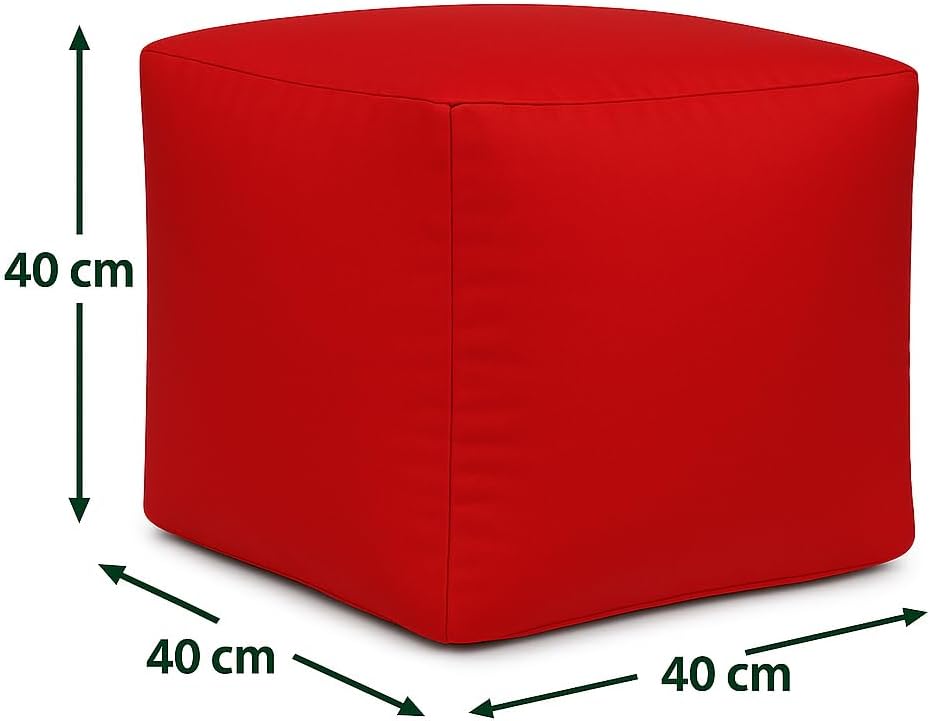 Waterproof Bean Bag Footstool Poufy Cube 40x40cm – Indoor & Outdoor Seating | Night Zone