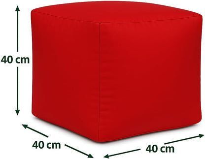 Waterproof Bean Bag Footstool Poufy Cube 40x40cm – Indoor & Outdoor Seating | Night Zone