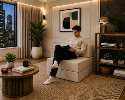 Z Bed Convertible Folding Sofa Bed Chair – 3-in-1 Foam Floor Lounger & Guest Mattress | Night Zone