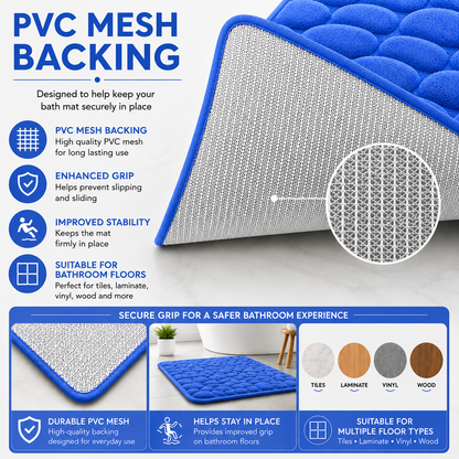 Pebble Stone Bath Mat Set – Soft Absorbent Non Slip Bathroom Rug Set | Night Zone
